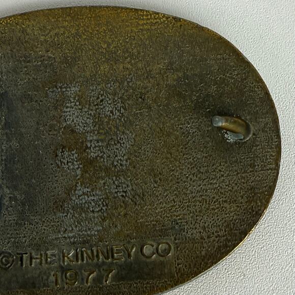 Vintage The Kinney Co 1977 Metal Cowboy Belt Buckle Embossed Design Name Carl - Picture 7 of 16